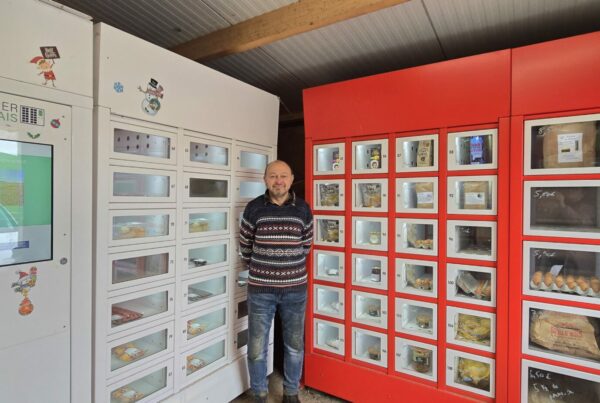 Casier boucherie automatique pour la distribution de produits locaux.